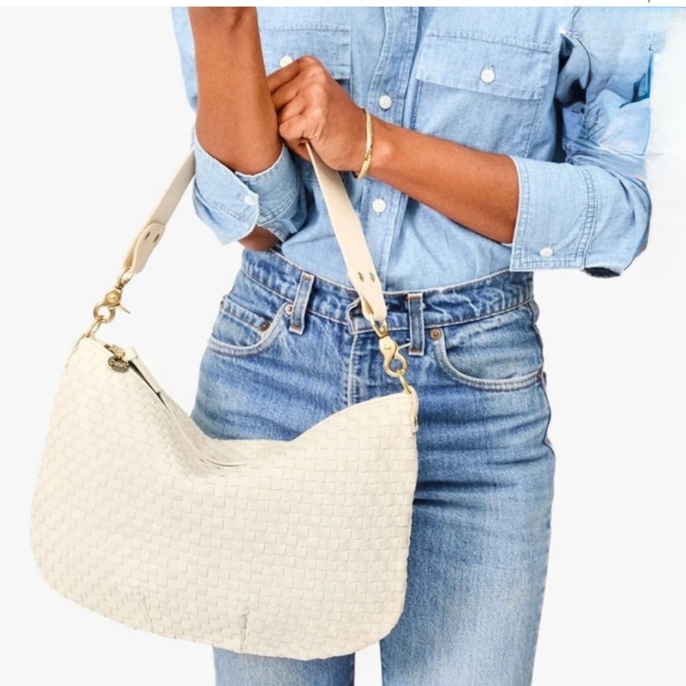 Clare V. Cream Woven Moyen Bag New w/ Dustbag - Picture 4 of 11